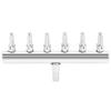 6?Way Aquarium Air Flow Control Lever Valve Distributor Stainless Steel Fish Tank Splitter