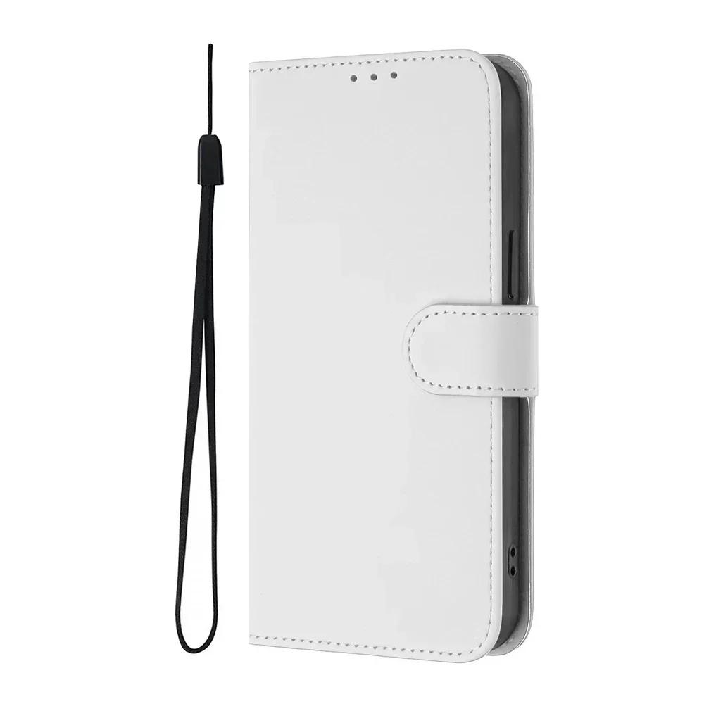 Однотонный чехол-кошелек для Google Pixel 9 Pro XL 8 8A 7 7A 6 6A 5A 4A Ударопрочный с подставкой держателем для карт ремешком Чехол для телефона Coque