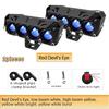 4 Led Motorcycle 5 Modes Strobe Headlights Blue Lens Spotlights High/Low Beams With Fan For Motorbike Scooter Car Trucks SUV Driving Fog Lamp 12V
