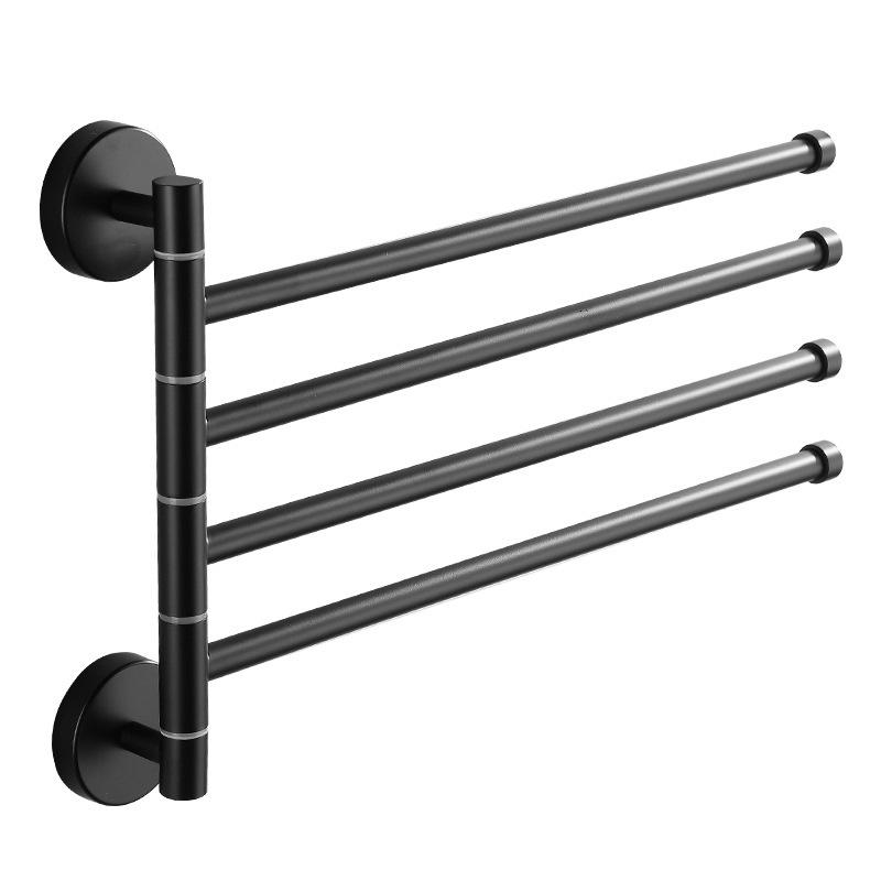 Stainless Steel Telescopic Towel Rail Wall Mounted No Drill Bathroom Rotating Towel Rack Multi Layer Hanger