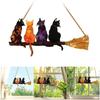 Elegant Colorful Cats with Broom Design Window Hanging Ornament Compacts Size Acrylic Suncatchers Home Garden Decors