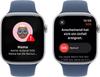 Apple Watch Series 10 4G 46mm Aluminium Silber Sportarmband Denim M/L