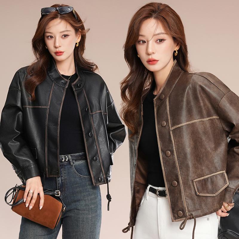 Autumn New Women's Leather Coat, High-end Motorcycle Leather, Loose Temperament, Fashionable Short Coat, Genuine Leather Jacket