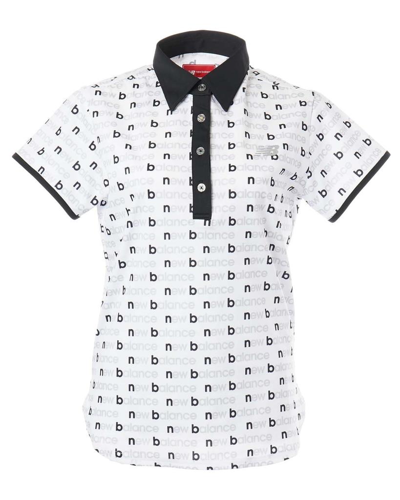 Футболка-поло с коротким рукавом для гольфа 2 [New Balance] женская (Эластичный/Принт с окантовкой) / 012-5168501 032_Белый [L]