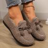 Fashion Women Flat Shoes Slip-on Comfortable Elegant Fabric Suede Ballet Casual Warm Round Toe Winter 2024 Platform Boots