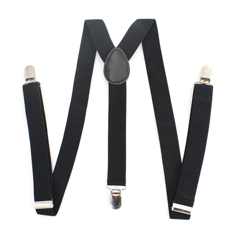 Adjustable Unisex Suspenders Clips for Trousers and Suit Pants, Elastic Webbing, Multi-Color Options