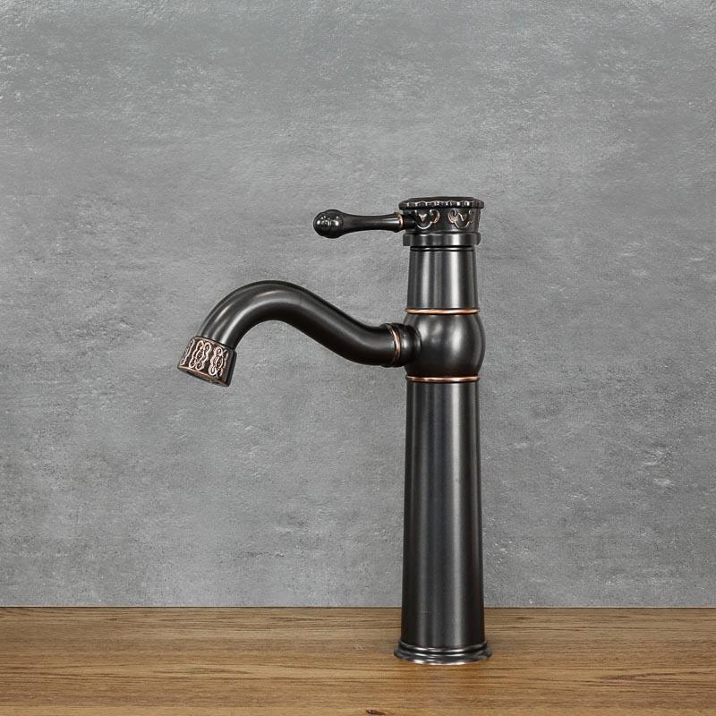 Black LOLA 4 free-standing washbasin tap