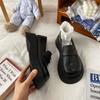 Британский стиль ретро-лоферы с круглым носком студенческие туфли на плоской подошве с толстой подошвой Lolita jk маленькие кожаные туфли женские одинарные туфли