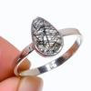 Natural Black Rutile Gemstone Handmade 925 Sterling Silver Gift Ring S.10 I6P00
