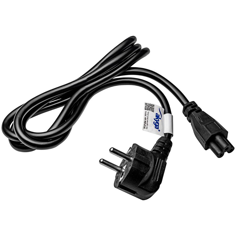 AKYGA Notebook power cable AK-NB-01A cloverleaf CCA CEE 7/7 / IEC C5 1.5 m