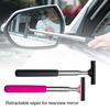 Car Telescopic Rearview Mirror Squeegee Steel Cleaning Auto Telescopic Head Retractab R2I7
