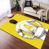 "Soccer Player Illustration on Yellow" Patterned carpet, suitable as a non slip play mat for the living room and bedroom sofa