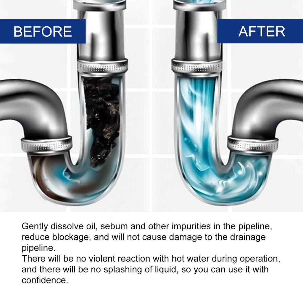 Jaysuing Drain Pipe Cleaner Tablets  Effervescent  Deodorizing Drain Cleaning Pipes For Kitchen Bathroom Laundry 1 PC