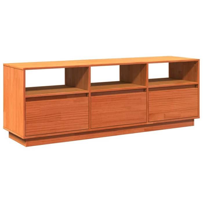 VidaXL TV Stand Brown Wax 140x37x50 Cm Solid Pine Wood, TV Support, Multimedia Cabinet, Entertainment Center, Buffet 847122
