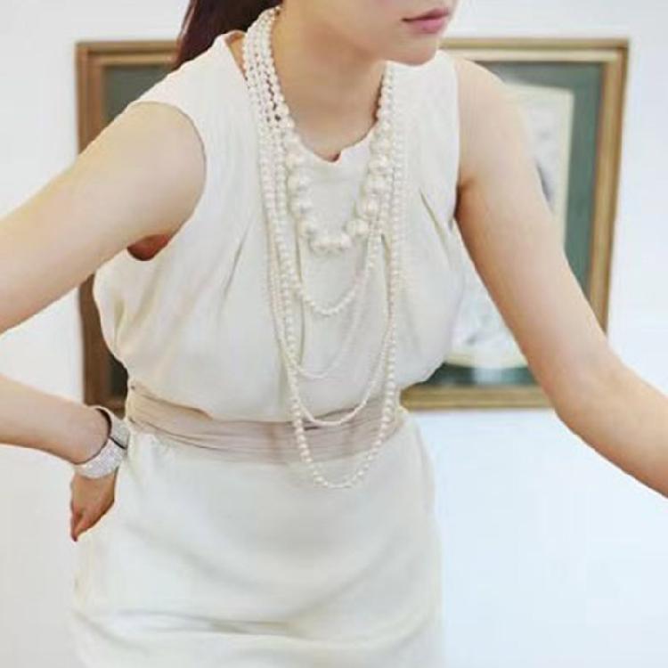 Комплект из ожерелья и серег с искусственным жемчугом Модный женский комплект ювелирных изделий: statement-ожерелье и серьги с искусственным жемчугом