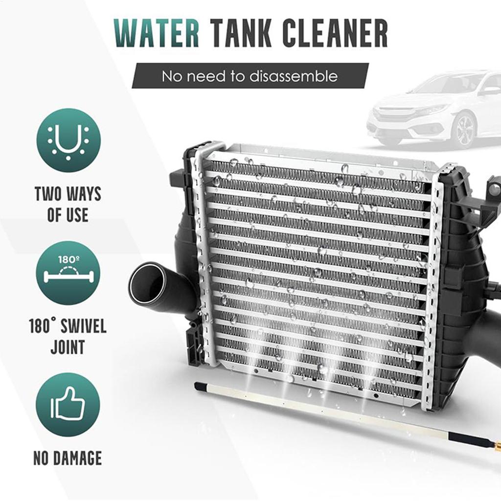 Radiator Cleaner Heavy Duty Radiator Flush Wand Flush Leak-Proof Precise Blower 180 Rotation For Car RV Hvac AC Refrigerator