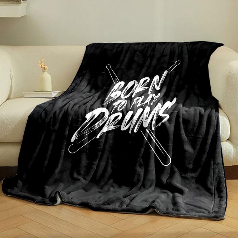 Born to Play Drums Blanket print blanket soft and cozy perfect for the living room bed sofa or a nap,gift
