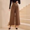 Брюки в корейском стиле с высокой талией, узкие, свободные и стройнящие, с широкими штанинами, повседневные, с прямыми штанинами и драпировкой, высококлассные женские летние тонкие брюки