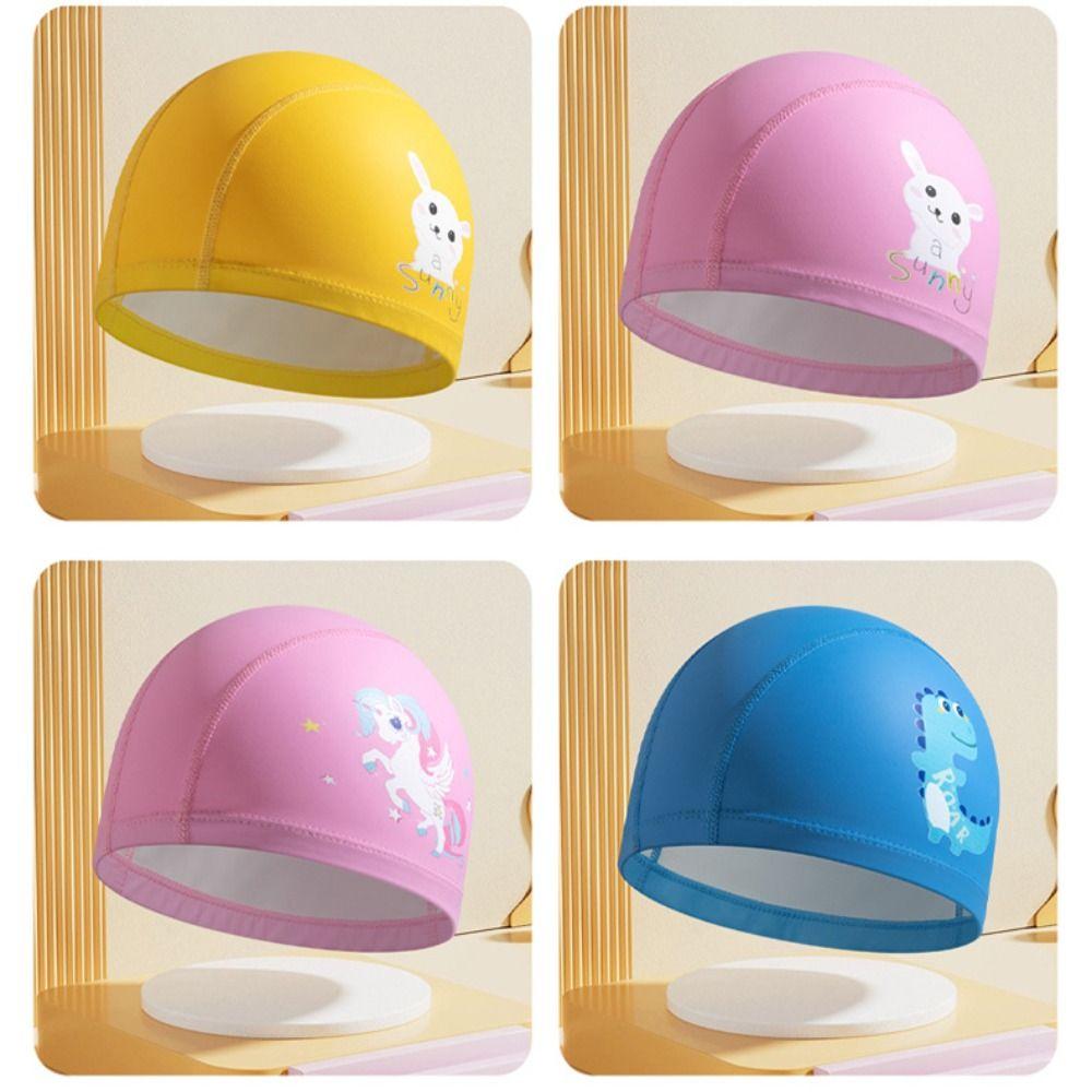 Детские шапочки для плавания из полиуретановой ткани, эластичные шапочки для плавания, дайвинга, шапочки для мальчиков и девочек