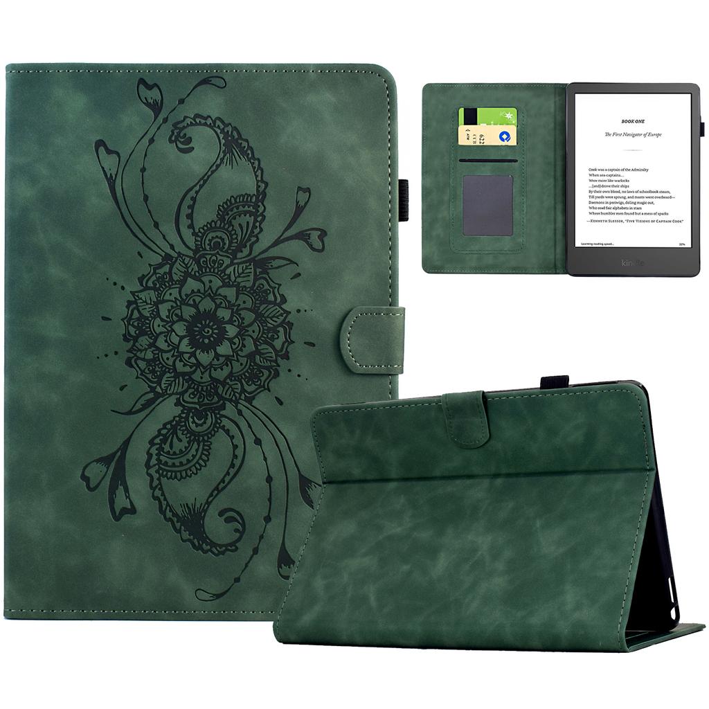 Для Amazon Kindle 6" (2024)/(2022) Чехол Мандала Кожаный чехол для планшета с тиснением и отделениями для карт