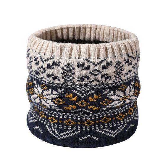 3 Pcs/Set Children Hat Scarf Glove Set Thick Knitted Warm Jacquard Cap Anti-slip Gloves