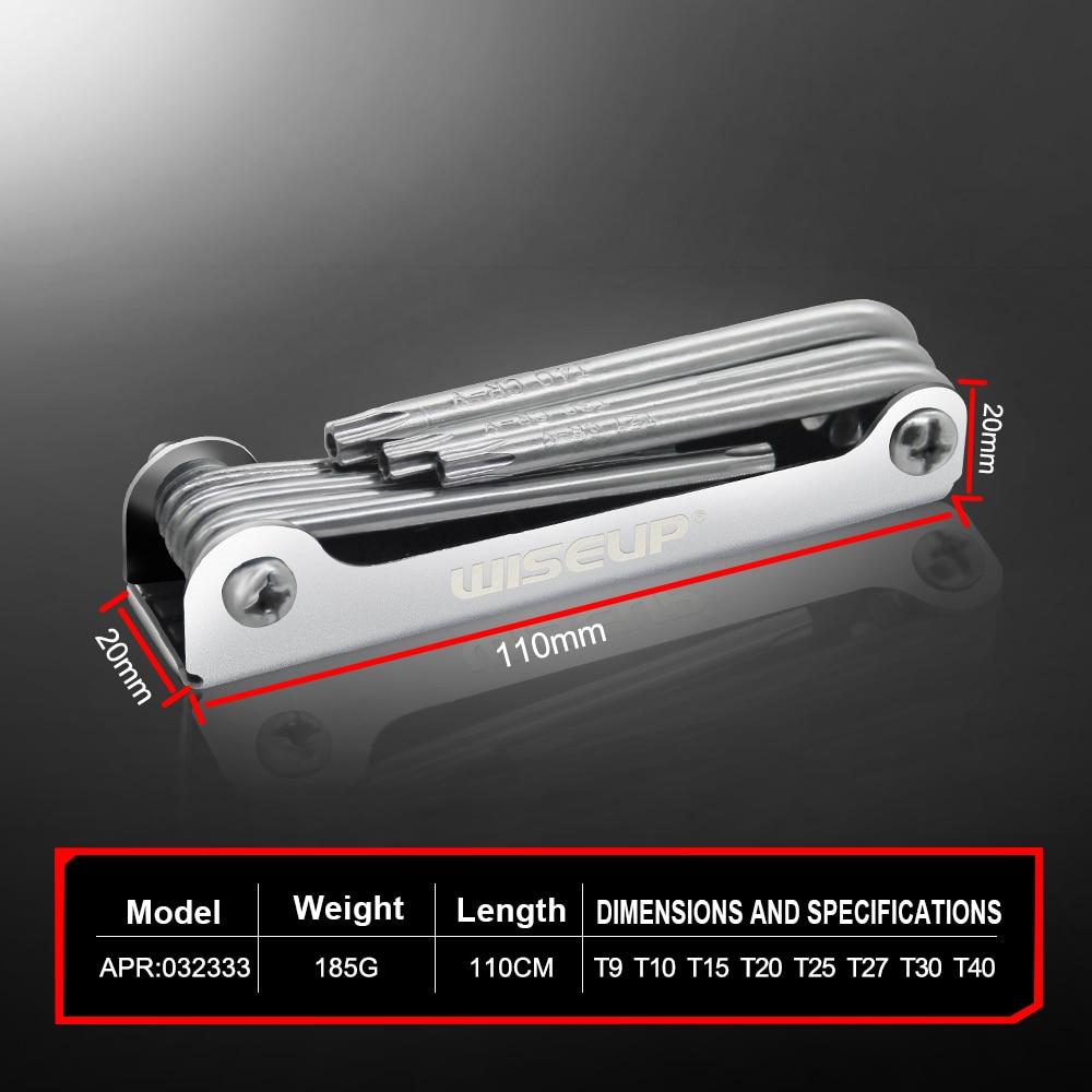 Набор шестигранных ключей WISEUP, складной шестигранный ключ, складная отвертка CR-V, плоские ключи Torx, ручные инструменты, портативный набор гаечных ключей со звездочкой