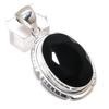 Black Spinel Gemstone Handmade 925 Sterling Silver Jewelry Pendant 2.05" M5e09