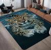 Ковер с леопардовым принтом Реалистичный принт животного Panthera Pardus Ковер Сафари Домашний декор Мягкий нескользящий коврик для пола для гостиной