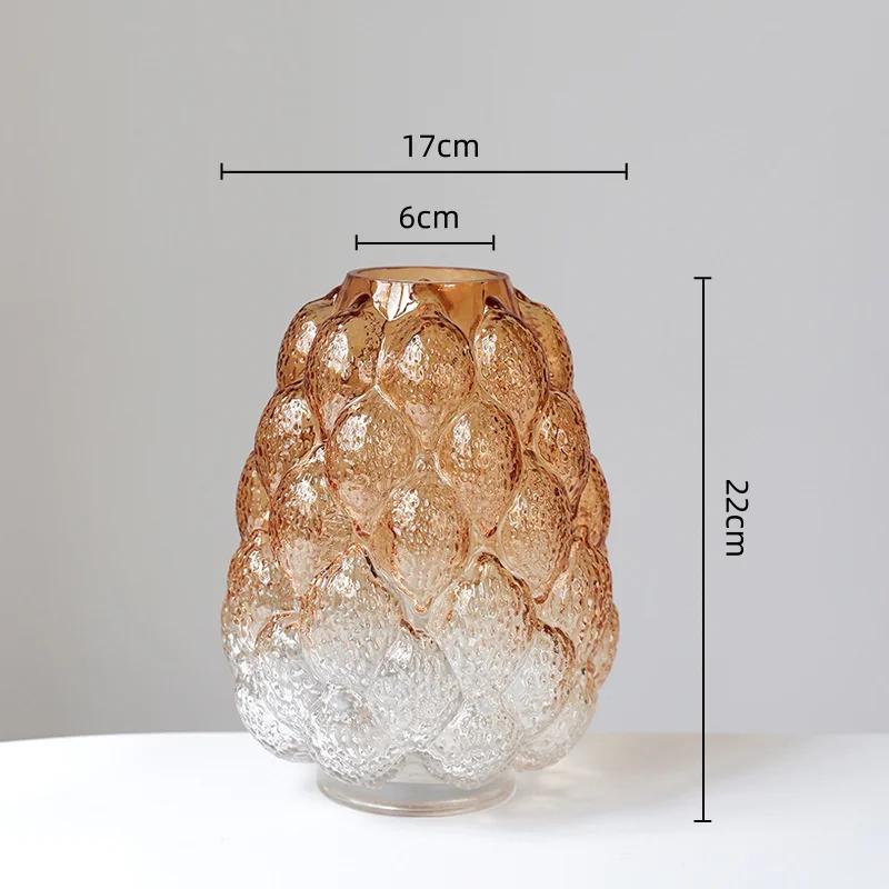 Стеклянная ваза Абстрактный зернистый градиент Ваза для цветов Гидропонные аксессуары Стеклянный террариум Аксессуары для украшения дома