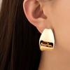 Wide C-shaped Women's Stud Earrings European Style Exaggerated Female Personality Metal Ear Accessories Cool Stuff Brincos