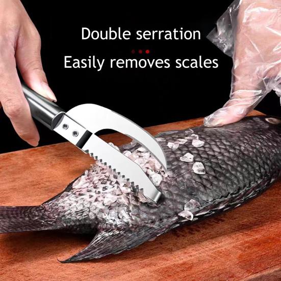 Удалитель рыбной чешуи из нержавеющей стали Многофункциональный ручной нож для вскрытия брюшка рыбы Инструменты для удаления чешуи Кухонные гаджеты