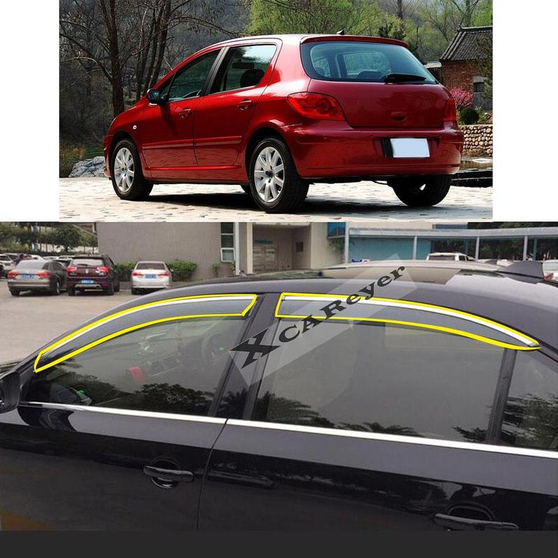 For Peugeot 307 Hatchback 2004 2005 2006 2007-2010 2011-2013 Car Sticker Plastic Window Glass Wind Visor Rain/Sun Guard Vent
