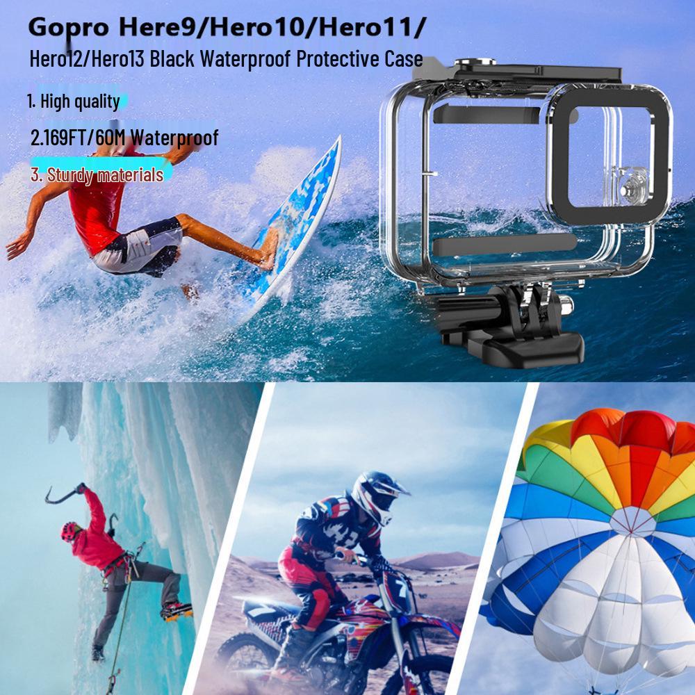 Водонепроницаемый корпус для GoPro13, совместимый с GoPro12/11/10/9 - Защитный чехол для подводной камеры и аксессуары.