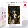 Border Collie and plants Pattern  3pcs 100% Round Full Drill 5D DIY Diamond Painting Embroidery Cross Stitch Rhinestone Décor