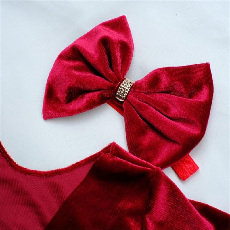 Фотоодежда для маленьких девочек, комбинезон с длинным рукавом, костюм для новорожденных, цельный ромпер, повязка на голову с бантом, фотонаряд для младенца, 2 шт.