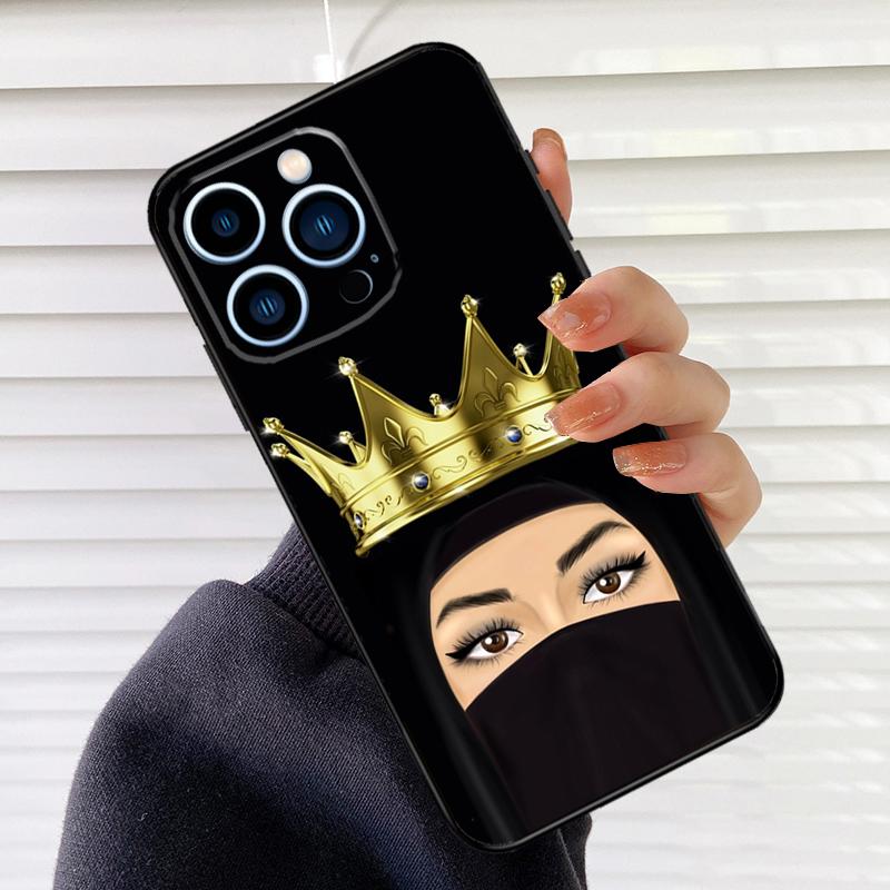 Islamic Hijab Girl Queen Phone Case For iPhone 16 15 14 13 11 12 17 Pro Max mini 15 16 Plus 16e 17 Air Cover Fundas