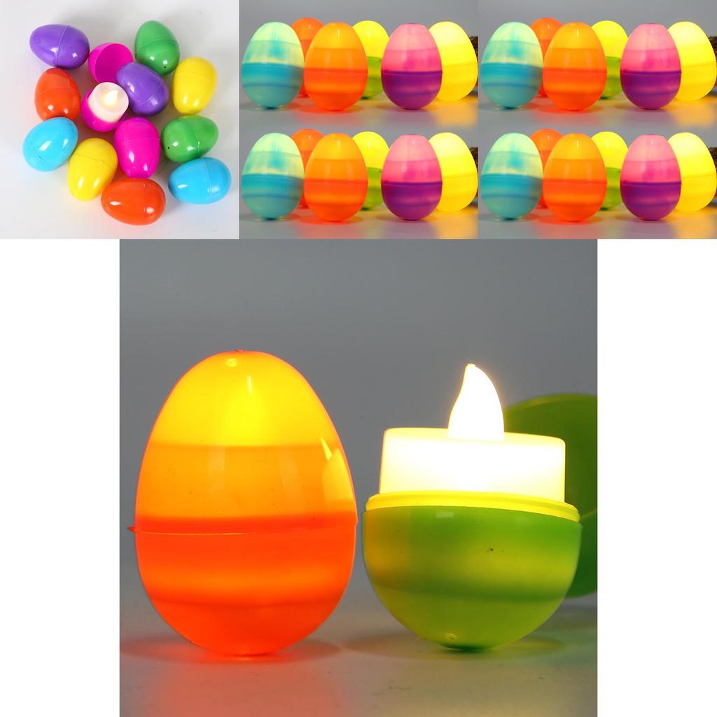 Восхитительные пластиковые пасхальные яйца Красивые светящиеся яйца для праздничных украшений Набор из 12