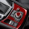 For Mazda 3 Mazda 6 CX-9 CX-5 2Pcs Real Carbon Fiber Car Center Console Multimedia Volume Button Cover Trim Interior Sticker