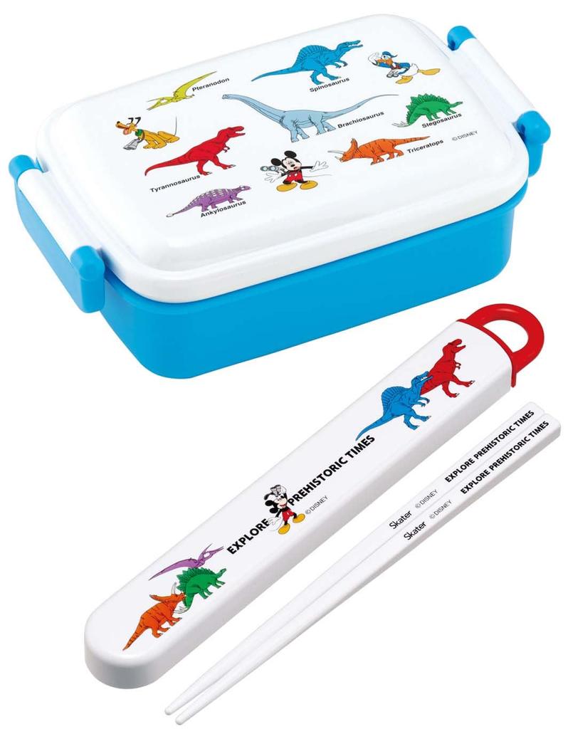 Skater Lunch Single Disney Mickey Mouse Friends Dinosaur Made in Japan Kids' Box, Tier, 450ml, Dome-Shaped, & Design, Antibacterial, (RBF3ANAG-A)
