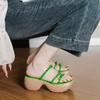 Roman sandals women's thick-soled wedges with thin straps, sandals women's open-toed heightening clogs, beach cool slippers women
