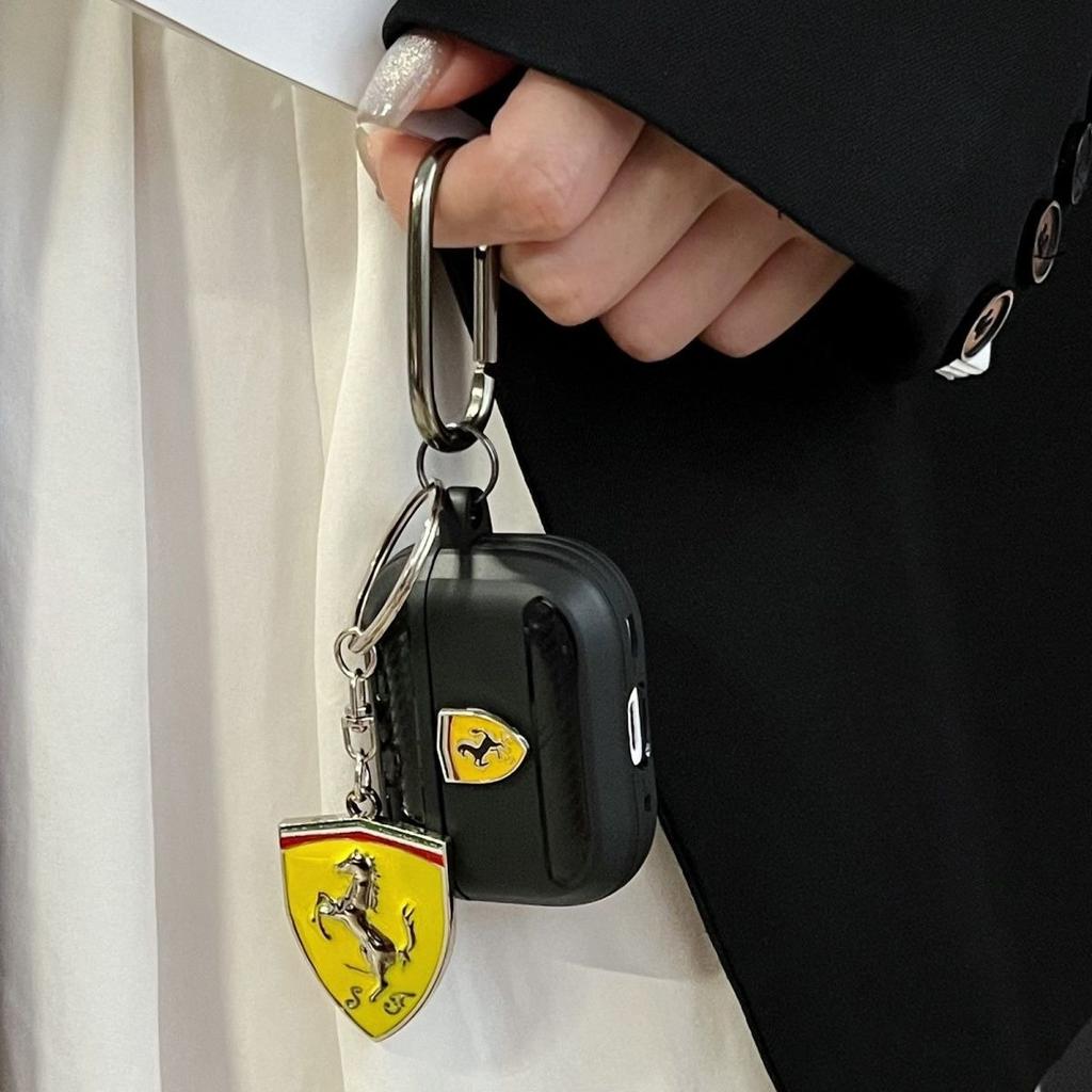 Для Ferrari 308 GT4 328 GTB GTS F355 Беспроводной Bluetooth Чехол для Наушников Air pods 1/2/3/4/5 Pro2 Мягкий Чехол и Брелок с Металлическим Эмблемой
