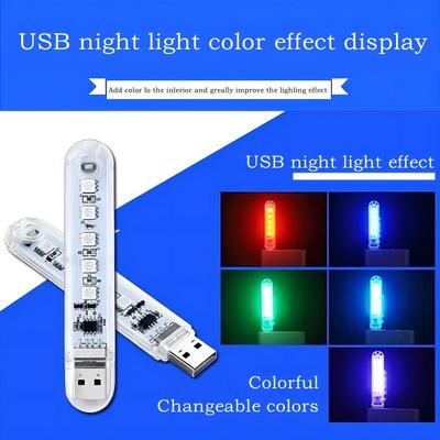 Цветной светодиодный выключатель RGB USB Ночной светильник с регулируемой яркостью COB LED Компьютер Мобильный источник питания для зарядки книг Лампы для защиты глаз Светильник для чтения
