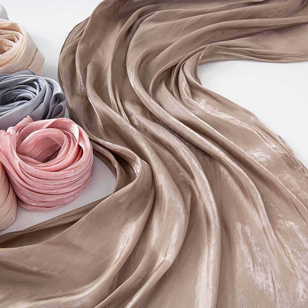 Luxury Chiffon Hijabs Breathable Women Cool Satin Smooth Crepe New Head Wrap
