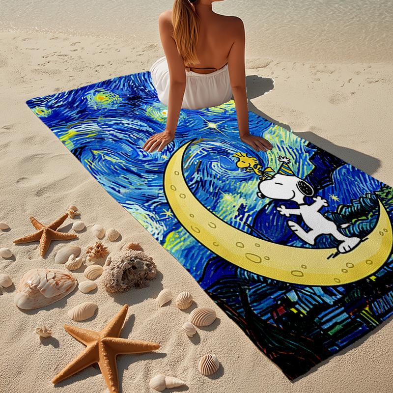 Snoo-dog Heart Background Beach Towel, Super Soft Microfiber, Gift for Her/Him, Birthday, for Pool, Beach, Travel, Home Decor Fan gifts