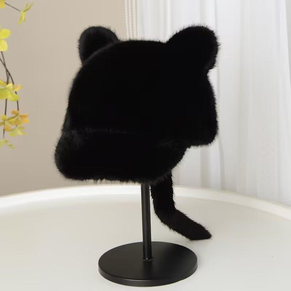 Thickened Warm Faux Fur Cap Imitation Mink Plush Warm Hat Cute Winter Baseball Hat  Outdoor