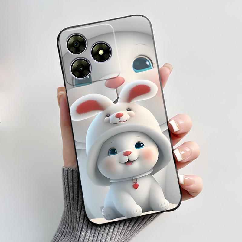 For Blackview Wave 8C 6.56" Wave 8 Black View Wave8C Wave8 Back TPU Soft Silicone Phone Case Luxury Cute Love Rabbit Funny Cover