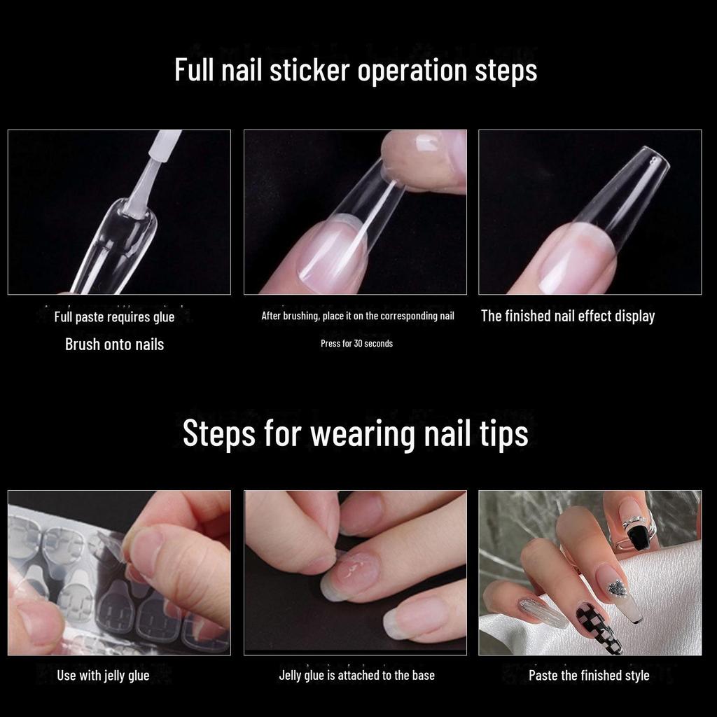 Ультратонкие бесшовные типсы для нейл-арта: Полный или половинный стержень, легко наносится, не требует измельчения