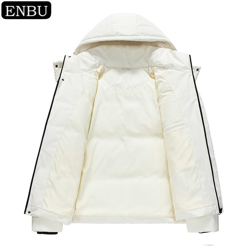 Winter Hooded Down Jacket Couples Solid Color 90 White Duck Thick Warm Fashion Coat