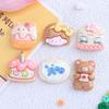10Pcs New Lovely Cartoon Birthday Party Animal Cake Series Resin Scrapbook Diy Jewellery Hairpin Accessories Decorate Craft A86