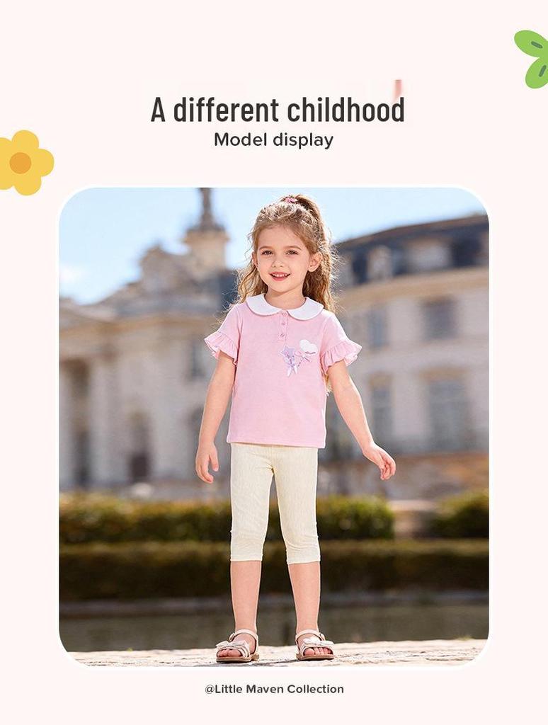 Милый летний комплект для девочек Little Maven, двухпредметный, в европейском стиле
